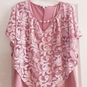 Mauve/Dusty Rose Women's Formal/Semi-Formal Top by Notations Sz XL